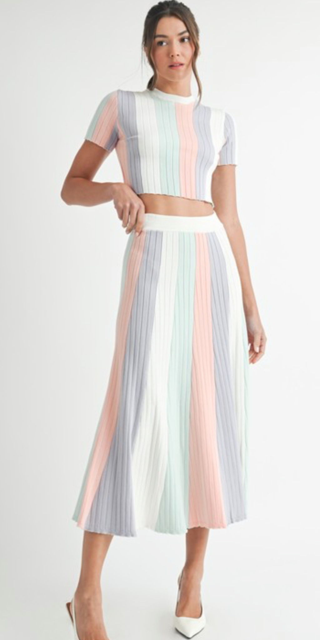 Stripe knit set