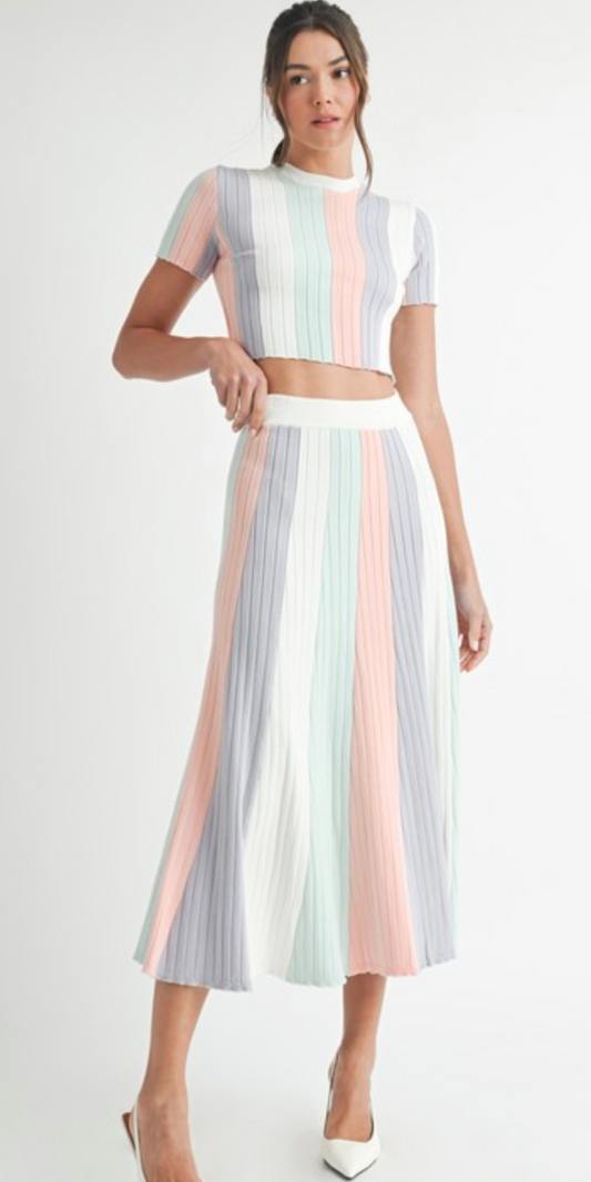Stripe knit set