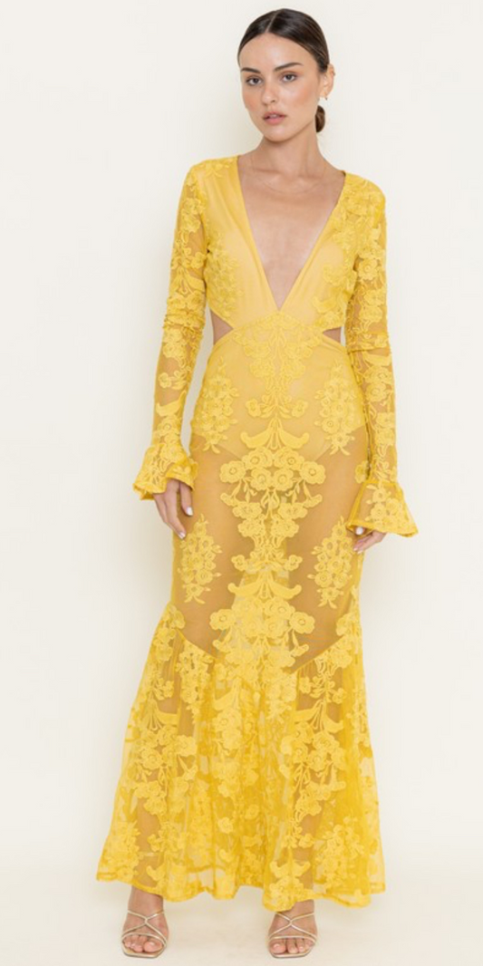 Floral lace maxi dress