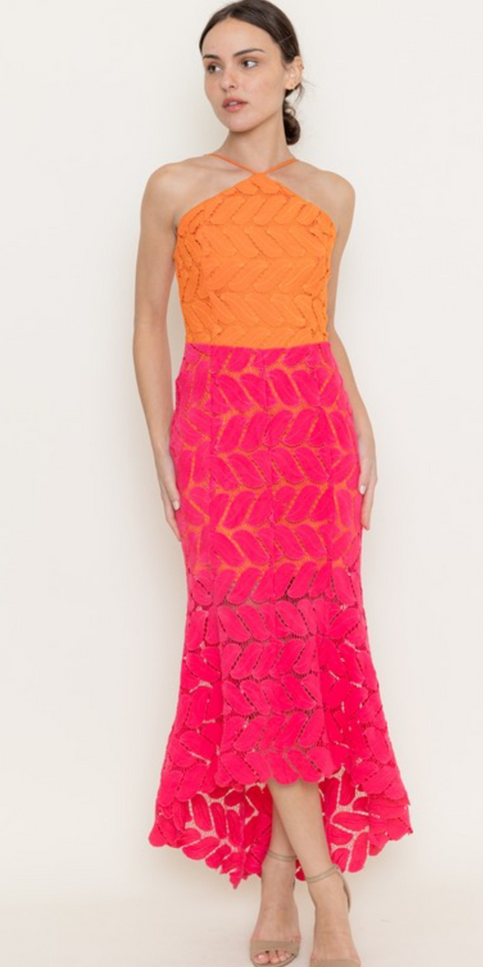 Crochet two tone dress
